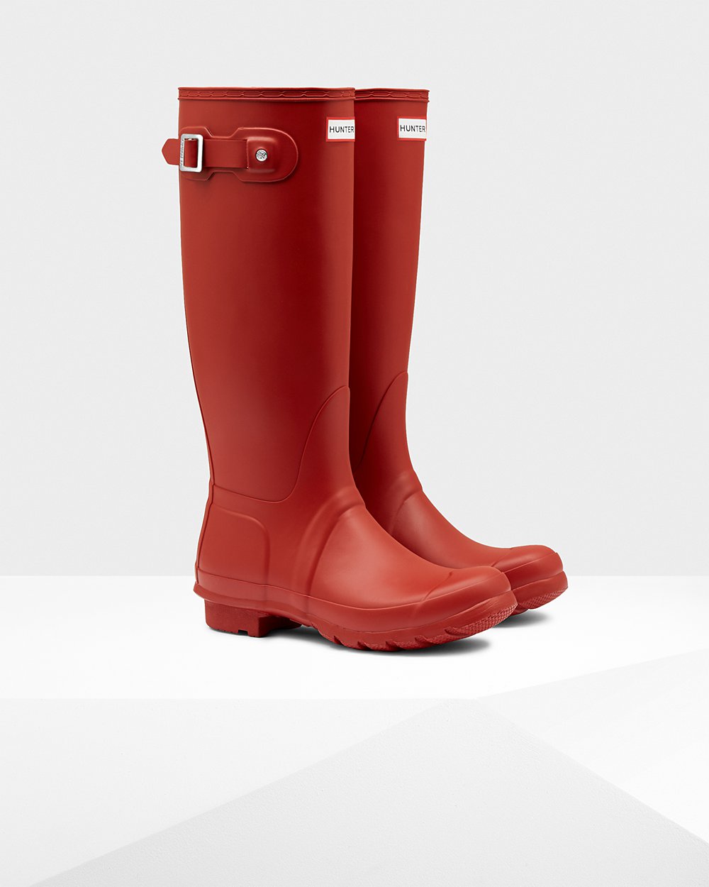 Womens Hunter Original - Tall Rain Boots Red - 0174-BVKUP